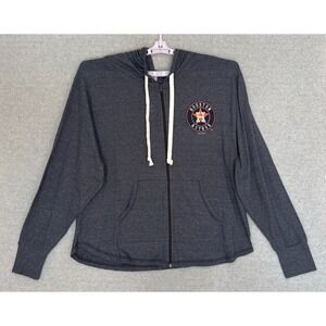 NEW Soft as a Grape Womens Sz 2 Houston Astros MLB Baseball Hoodie Full Zip Gray